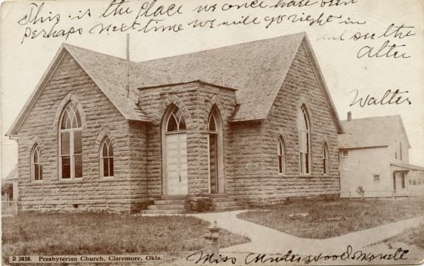 First Presbyterian Church Claremore RPPC -cr- 022